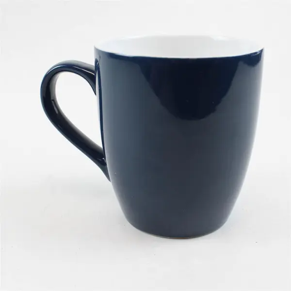 Clay Art "No Drama" Blue W/ White Llama W/ Hat Printed Large Ceramic Mug 5" Tall