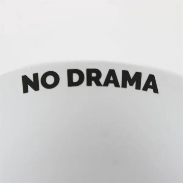 Clay Art "No Drama" Blue W/ White Llama W/ Hat Printed Large Ceramic Mug 5" Tall