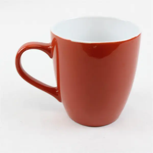 Clay Art "What's Up?" Red With Giraffe & Tie Printed Large Ceramic Mug 5" Tall