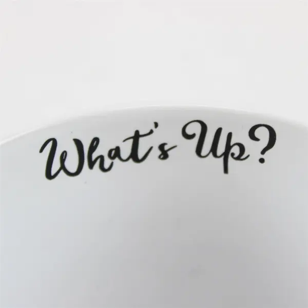Clay Art "What's Up?" Red With Giraffe & Tie Printed Large Ceramic Mug 5" Tall