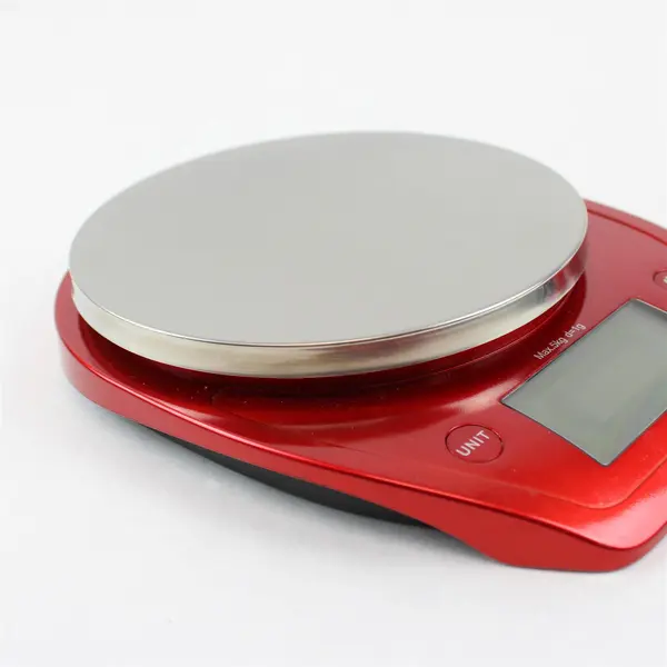 Etekcity Red Digital Kitchen Scale Model EK5250 Battery Operated (2 AAA, Works)
