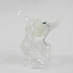 New Vintage-Style Clear Acrylic Textured Glitter Angel Christmas Ornament