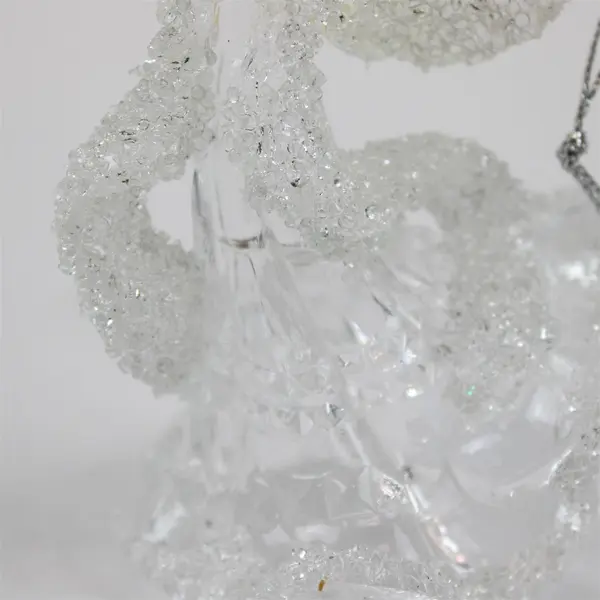 New Vintage-Style Clear Acrylic Textured Glitter Angel Christmas Ornament