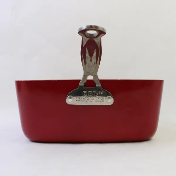 Telebrands Cathy Mitchell Red Copper Infused Square Pan with Fry Basket