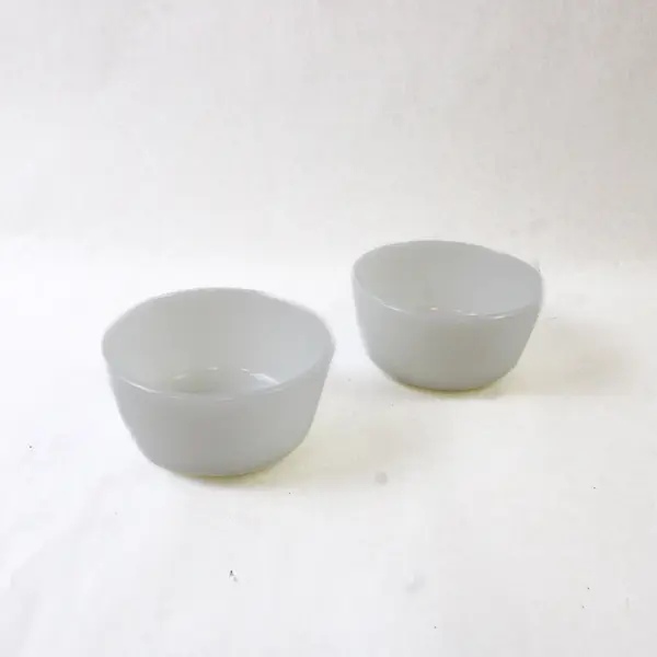 Set of 2 Vintage Fire-King Anchor Hocking Milk Glass Berry/Custard Bowls