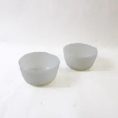 Set of 2 Vintage Fire-King Anchor Hocking Milk Glass Berry/Custard Bowls