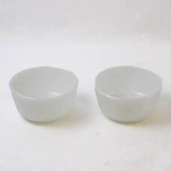 Set of 2 Vintage Fire-King Anchor Hocking Milk Glass Berry/Custard Bowls