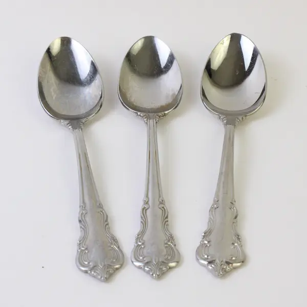 Lot of 3 Wallace Silver Charlottesville Pattern 18/8 SS Teaspoons 6.25" Good