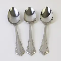 Lot of 3 Wallace Silver Charlottesville Pattern 18/8 SS Teaspoons 6.25" Good