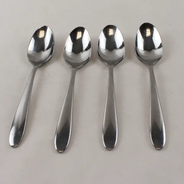 Lot of 4 Oneida Silver Eve Pattern Stainless Steel Teaspoons 6.25" Long Good