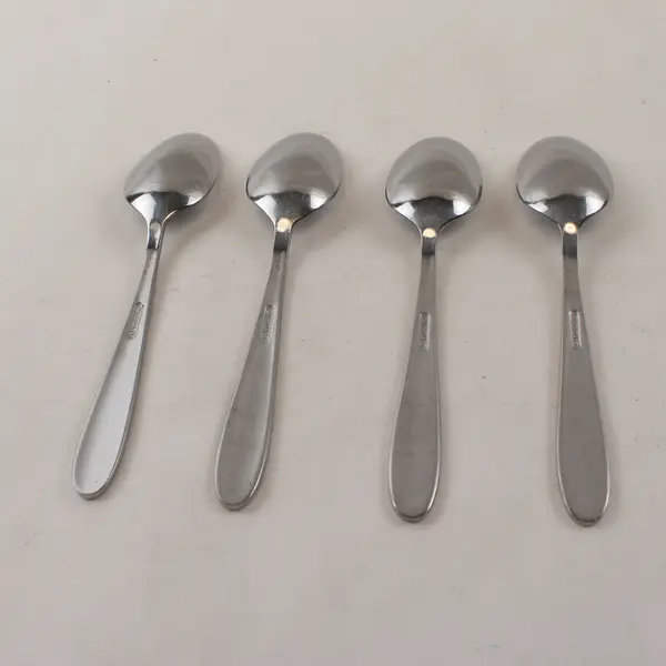 Lot of 4 Oneida Silver Eve Pattern Stainless Steel Teaspoons 6.25" Long Good