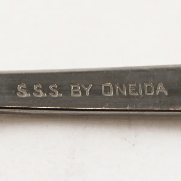 Lot of 2 S.S.S. By Oneida Silver Erika Pattern Oval Soup Spoons 6.75" Long Good