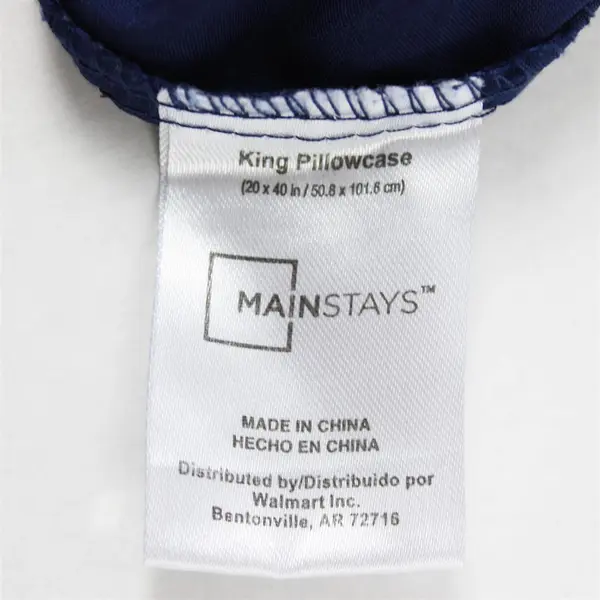  Lot Of 4 Mainstays Solid Blue King Bed Set (2 Pillowcases, 1 Flat, 1 Fitted)