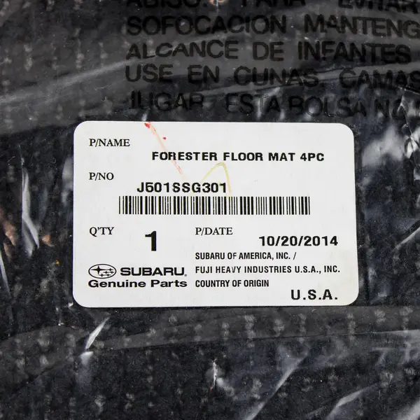 Set Of 4 Subaru Forester Black/Gray Floor Mats Carpeted J501SSG301
