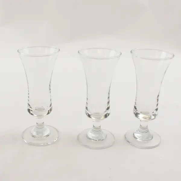 Set of 3 Hand Blown Cordials Or Aperitif Glasses 4.5"