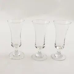 Set of 3 Hand Blown Cordials Or Aperitif Glasses 4.5"