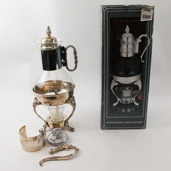 Vintage 1991 International Silver Co. Silverplated Footed 8-Cup Coffee Carafe