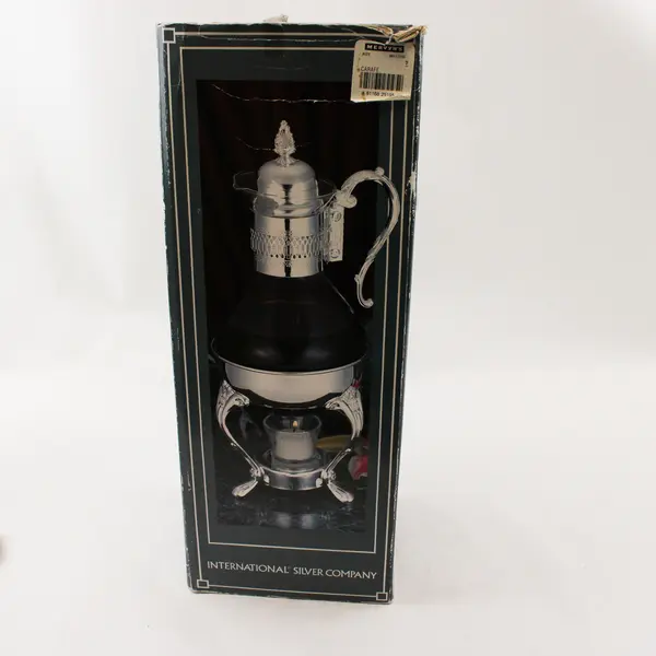 Vintage 1991 International Silver Co. Silverplated Footed 8-Cup Coffee Carafe