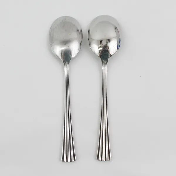 Lot of 2 Waterford Flatware Covington Pattern 18/10 SS Sugar Spoons 6.5" Rare