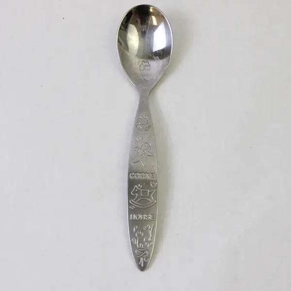 Casual Product 18/8 Stainless Dessert or Youth Spoon Engraved 6.25" Rare