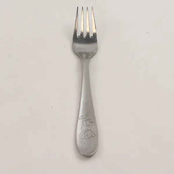 Vintage Denmark Stainless Steel Youth Fork Engraved Elephant 5.75" Rare HTF 