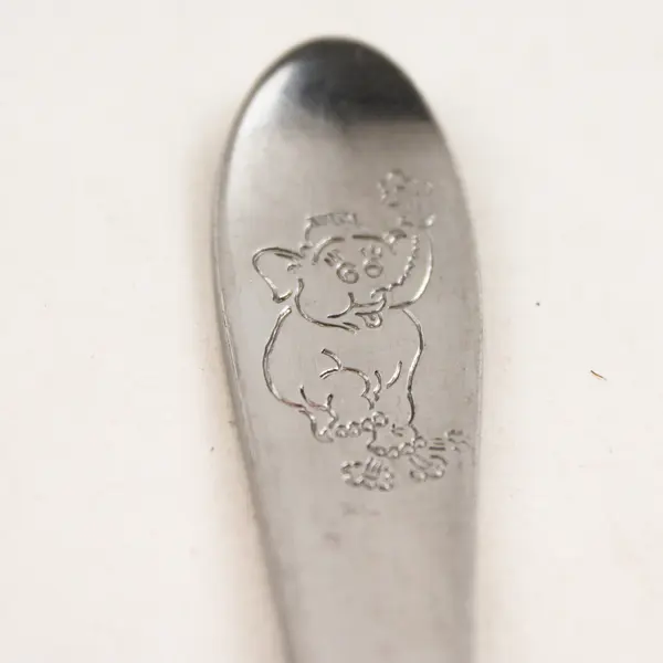 Vintage Denmark Stainless Steel Youth Fork Engraved Elephant 5.75" Rare HTF 