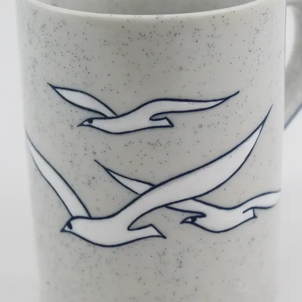 1970’s Otagiri Seagull Cup Mug  Blue And Gray Speckled Stoneware Japan