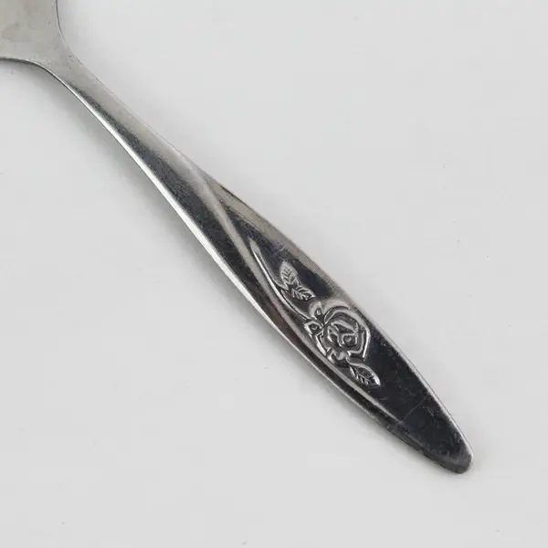 VTG T.L.C. Products Stainless Steel Toddler Fork Engraved Rose Motif 4.25" HTF