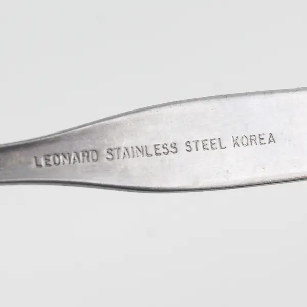 Vintage Lot of 2 Leonard Silver LEO6 SS Infant Utensils 1 Spoon 1 Fork Rare HTF