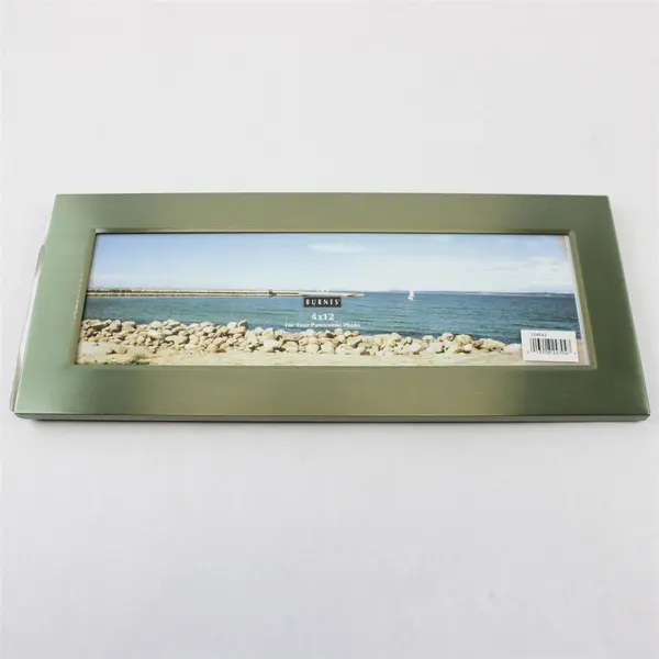 Burnes of Boston 4" x 12" Panoramic Mystic Green Metal Photo Picture Frame
