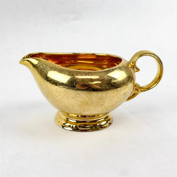 Vintage 22K Gold-Plated Lady Hamilton Figural Creamer Collectible