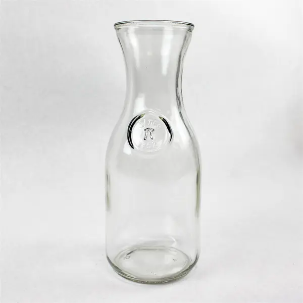 Paul Masson Since 1852 Vintage Clear Glass Decanter Carafe Embossed 9.75"