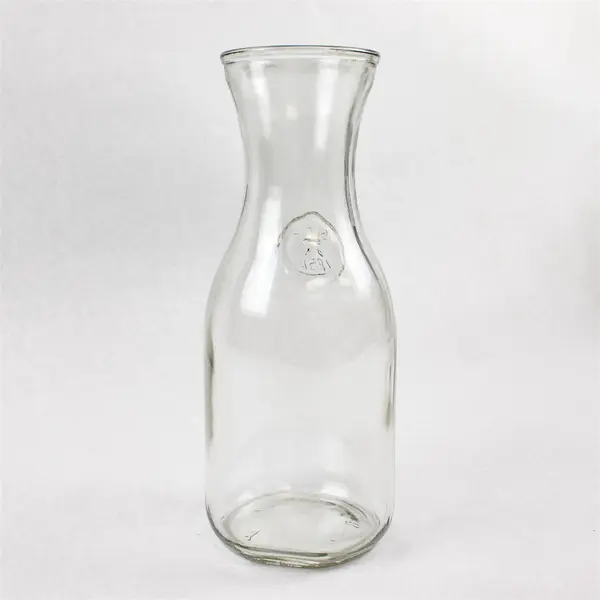 Paul Masson Since 1852 Vintage Clear Glass Decanter Carafe Embossed 9.75"
