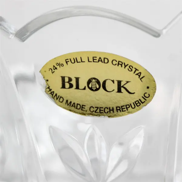 24% Lead Crystal Tulip Garden Footed Hurricane Vase Candle Holder 10"