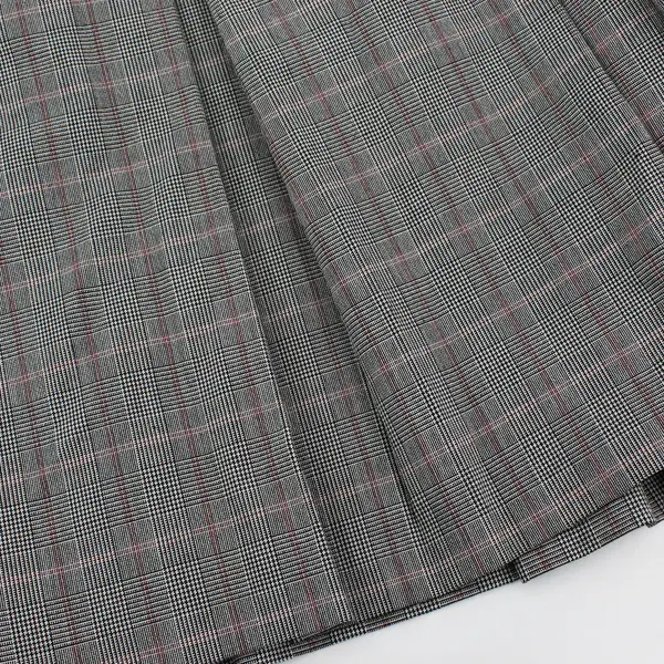 Valerie Stevens Gray and Pink Plaid Pleated Knee-Length Skirt Women's Size 8
