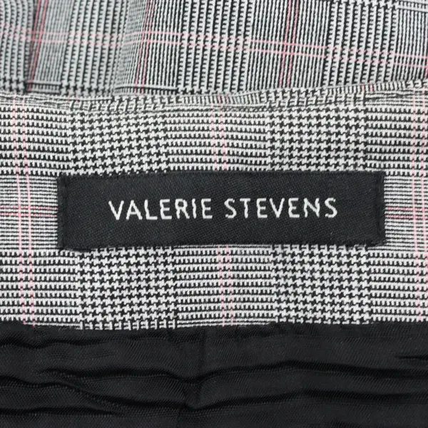 Valerie Stevens Gray and Pink Plaid Pleated Knee-Length Skirt Women's Size 8