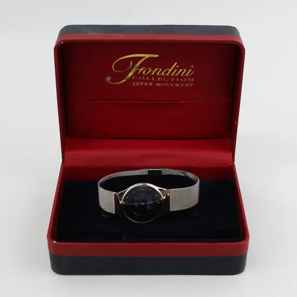 Fondini Women's Silver-Tone Stainless Steel Purple Dial Wristwatch UNTESTED