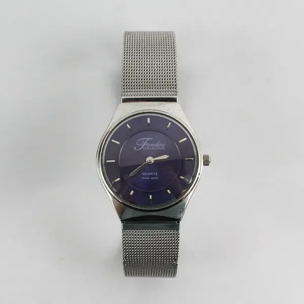 Fondini Women's Silver-Tone Stainless Steel Purple Dial Wristwatch UNTESTED