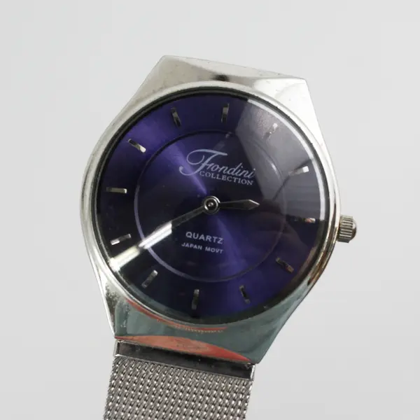 Fondini Women's Silver-Tone Stainless Steel Purple Dial Wristwatch UNTESTED