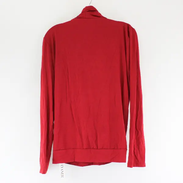 NWT Lyaner Red Long-Sleeved Faux Wrap Shirt Women's Large