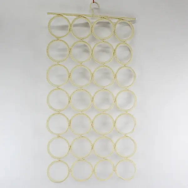 Macrame Scarf & Tie Hanger 28-Ring Closet Organizer 17x32
