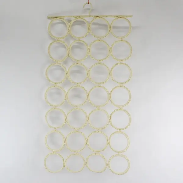 Macrame Scarf & Tie Hanger 28-Ring Closet Organizer 17x32