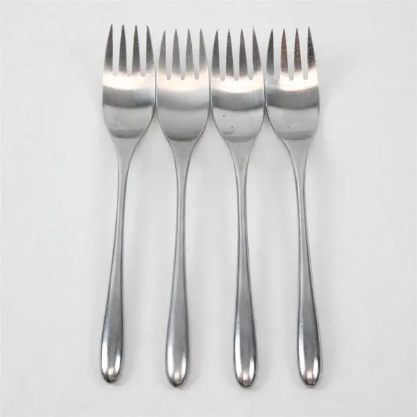 Lot of 4 National Stainless Astrid Pattern SS Dinner Forks 7.5" Rare HTF Pattern