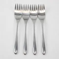 Lot of 4 National Stainless Astrid Pattern SS Dinner Forks 7.5" Rare HTF Pattern