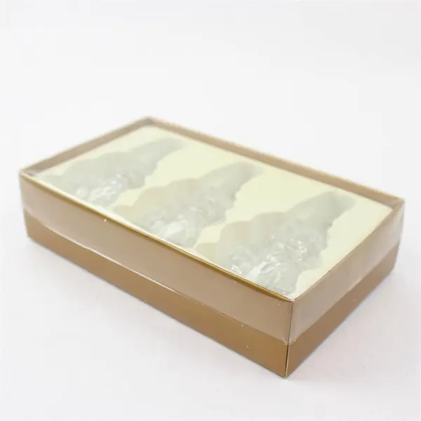 Enesco Twinkling Christmas Set of 3 Clear Snowman Place Card Holders 2004 New