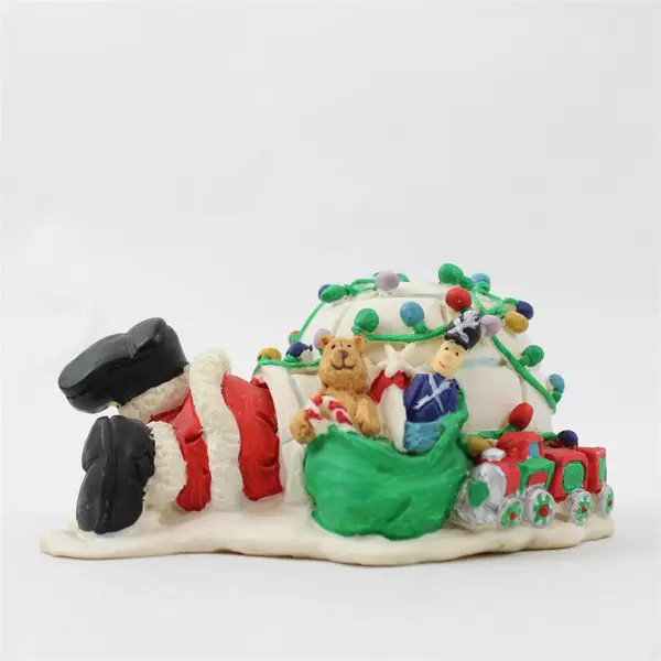 Roman Inc Resin Santa Crawling Into Igloo Figurine - New