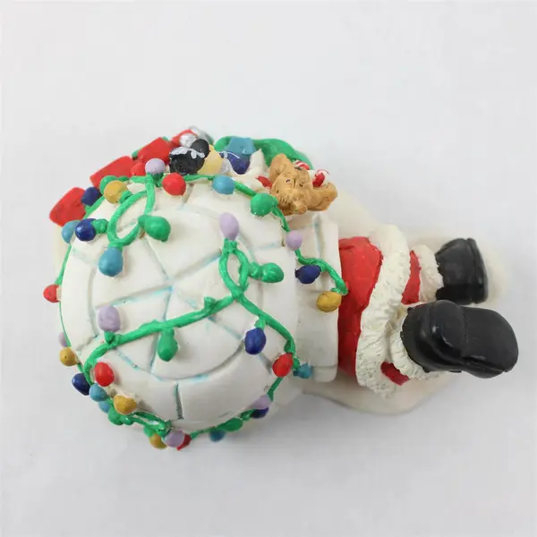 Roman Inc Resin Santa Crawling Into Igloo Figurine - New