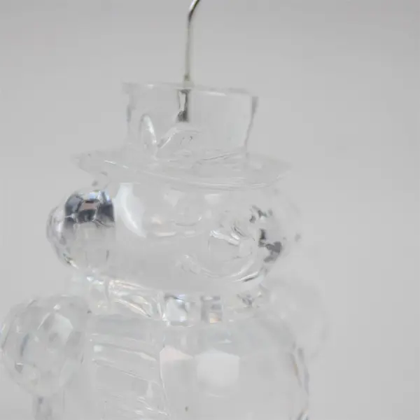 Enesco Twinkling Christmas Clear Snowman Place Card Holders Set of 3 2004 New