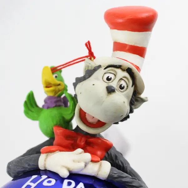 Jim Henson 1998 Christmas Ornament Dr. Seuss Cat In Hat Blue Glass & Resin