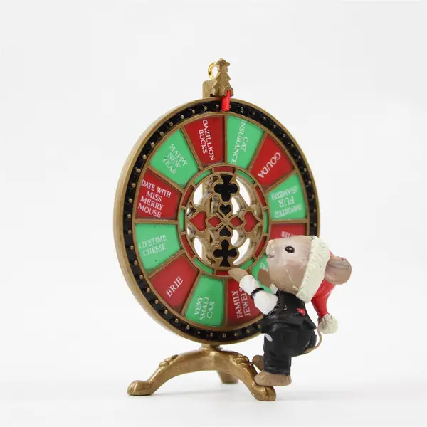 1993 Enesco Merry Wishes Casino Wheel Christmas Ornament NIB